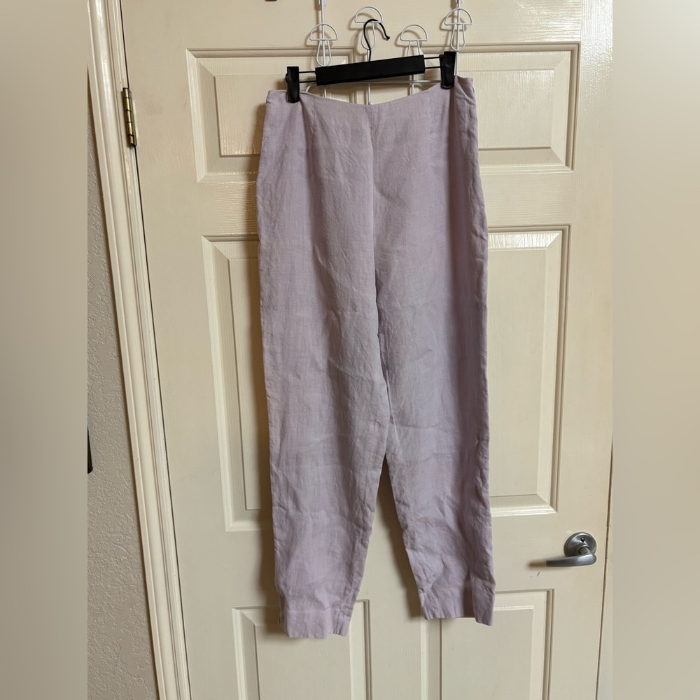 VTG 90s 100% linen Lavender Boho Lagenlook Cottagecore Magnolia Pearl Pants